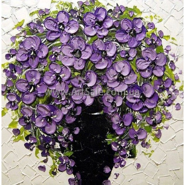 Купить картину "Фиолетовое Соцветие" в стиле 3D Импасто