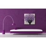 Купить картину "Фиолетовые Цветы в черной вазе" в стиле 3D Импасто