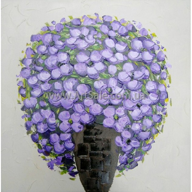 Купить картину "Светло-Фиолетовое Соцветие" в стиле 3D Импасто
