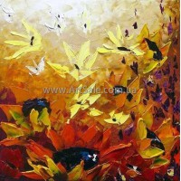 Купить картину "Подсолнухи" в стиле 3D Импасто