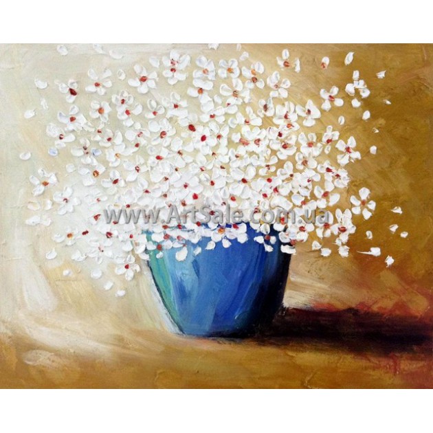 Купить картину "Натюрморт полевые цветы-2" в стиле 3D Импасто