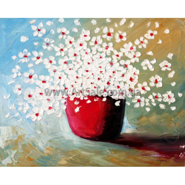 Купить картину "Натюрморт полевые цветы-3" в стиле 3D Импасто