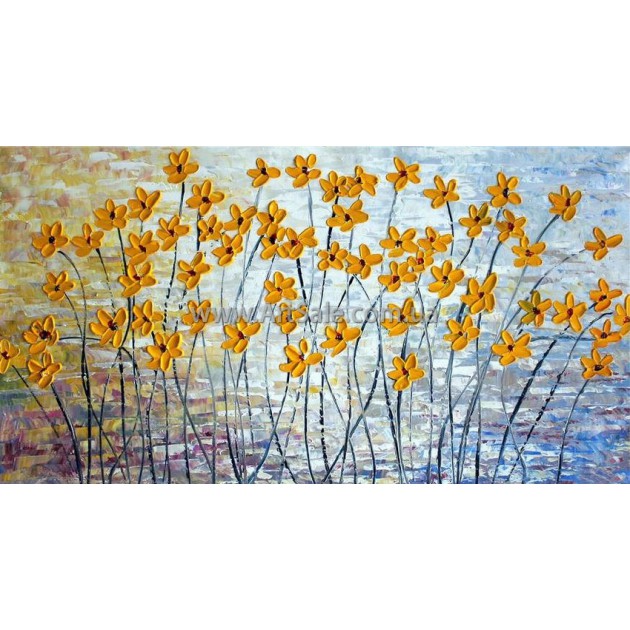 Купить картину "Желтые цветы" в стиле 3D Импасто