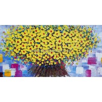 Купить картину "Букет желтых цветов" в стиле 3D Импасто