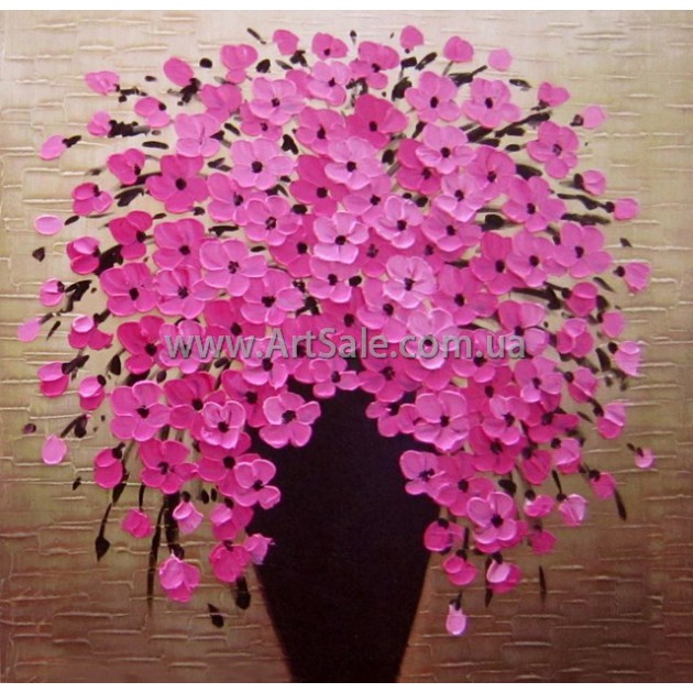 Купить картину "Розовый Букет" в стиле 3D Импасто