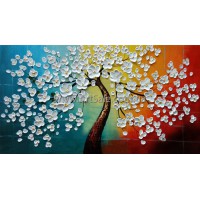 Купить картину "Цветущая белая Сакура" в стиле 3D Импасто