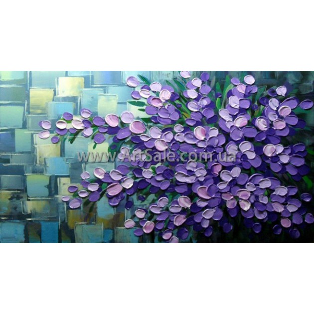 Купить картину "Фиолетовые соцветия" в стиле 3D Импасто