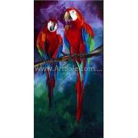 Купить картину маслом "Пара Попугаев Какаду"