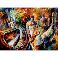 Купить картину маслом "Музыкальные бутылки"