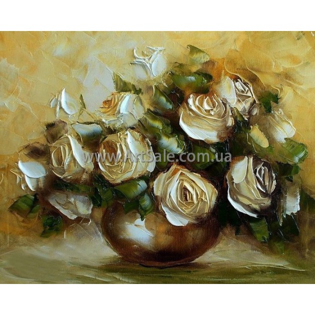 Картины цветы Белые Розы