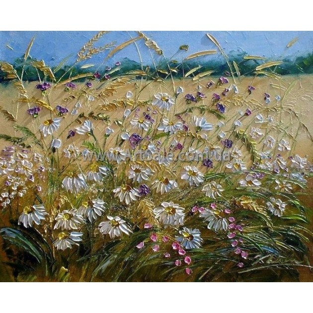 Картина полевые цветы