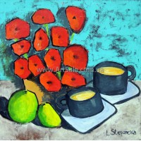 Купить натюрморт "Маки. Репродукция картины Лилии Степановой"