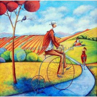Купить интерьерную картину "Велосипедист"