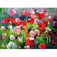 Купить пейзаж маслом "Маки"