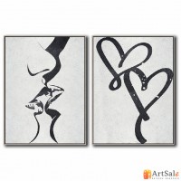 Интерьерные модульные картины, Губы Сердце ART.: KIM0668